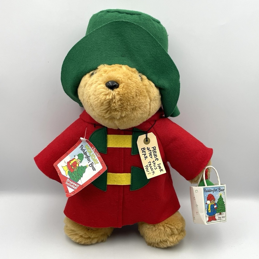 Vintage 1997 Paddington Bear Holiday Plush 17" Sears Kids Gifts With Tags